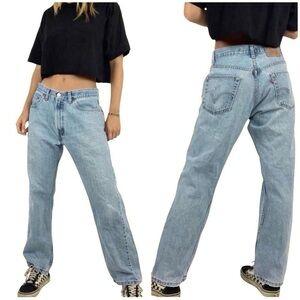 Levi's 505 Straight Leg Jeans Medium Wash Blue Broken In 100% Cotton | 34x32 10